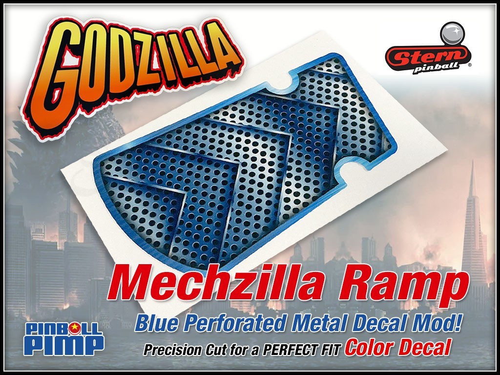 Stern GODZILLA Pinball "MECHZILLA RAMP" Custom Ramp Decal Mod - A MUST HAVE!