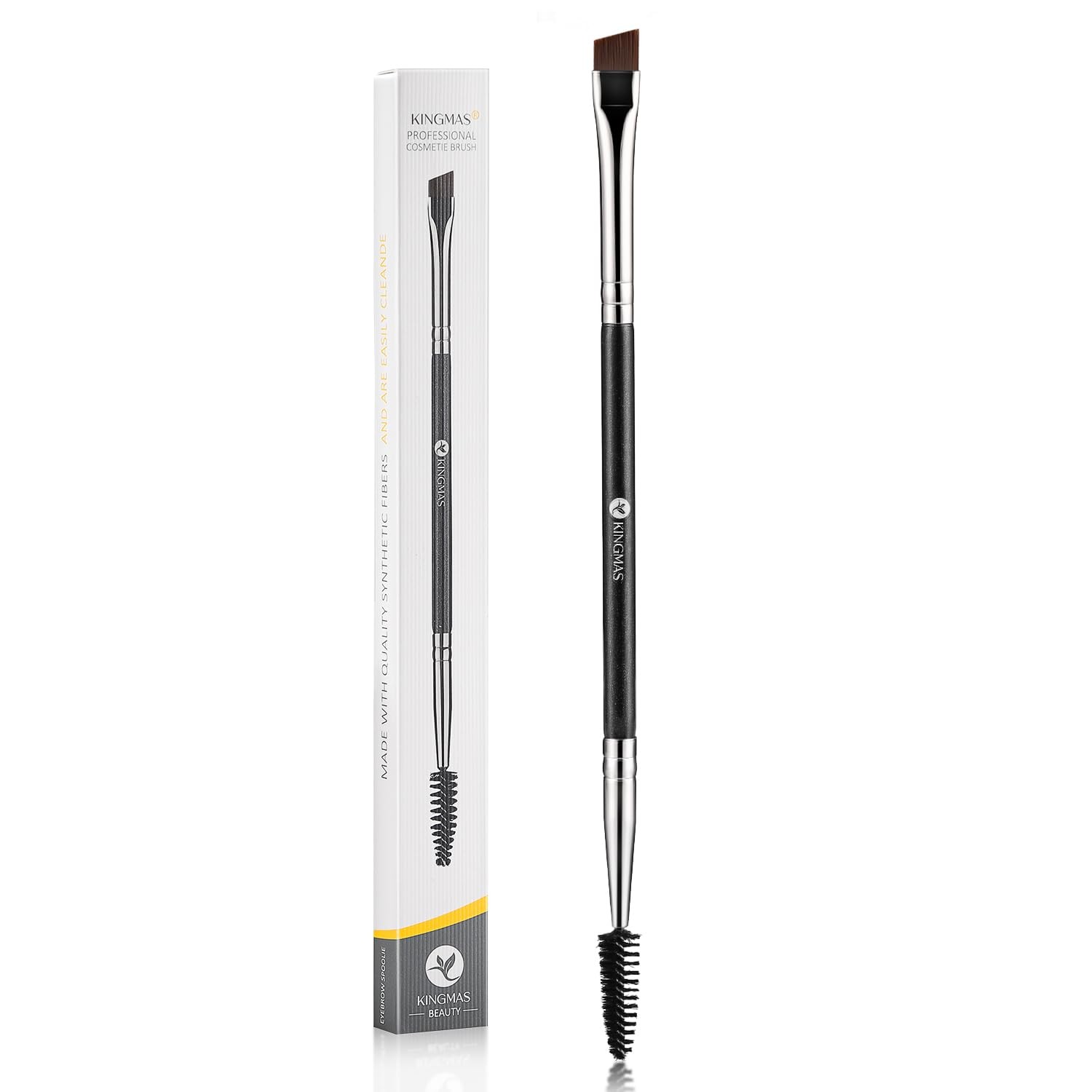 Eyebrow Brush, Professional Double-Ended Angled Eye Brow Brush and Spoolie Brus