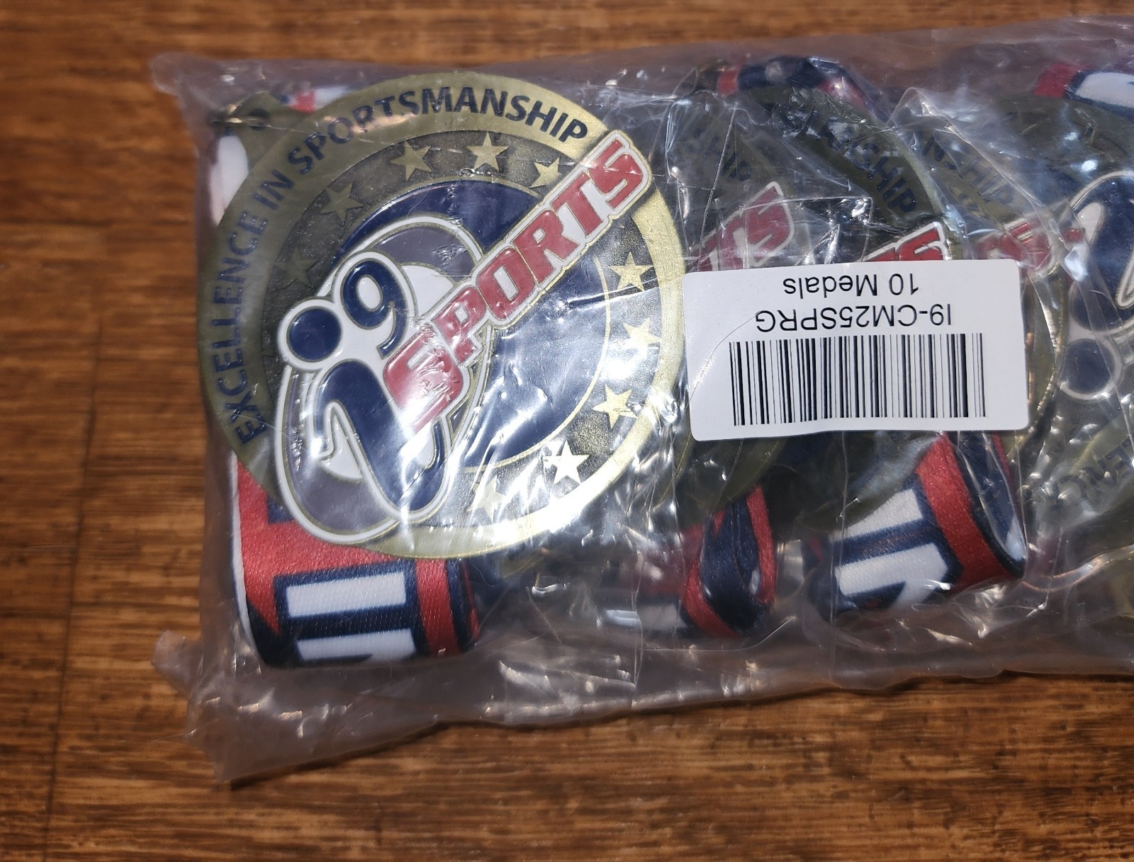New Package Of 10- i 9 Sports Excellence in Sportsmanship MEDAL W/RIBBON