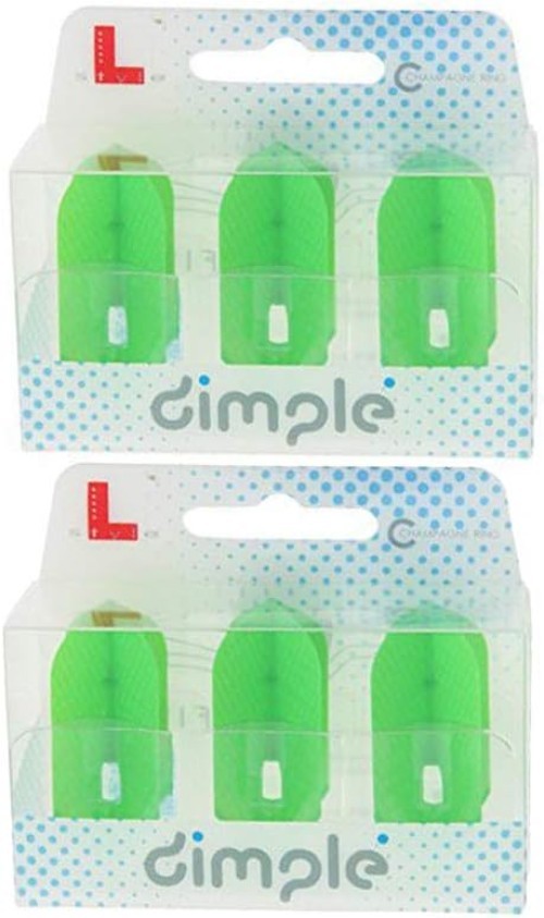 L6 Slim Dart Flights - PRO Dimple - Lime Green - 2 Sets 6 Flights