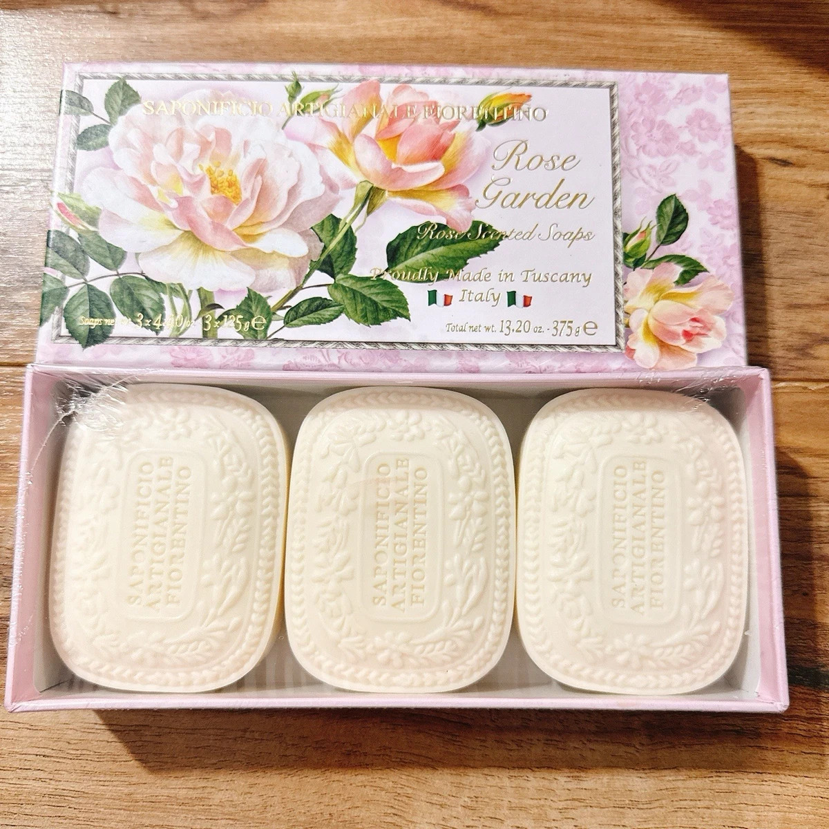 Saponificio Artigianale Fiorentino Rose Garden Rose Scented Soaps (3) SEALED