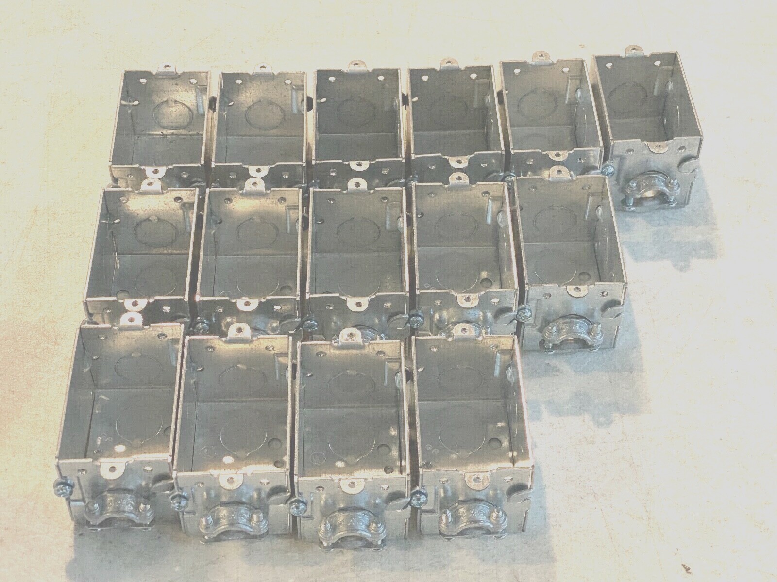 Lot of (15) Steel City #51 3x2 Gangable Switch Box with Cable Clamp
