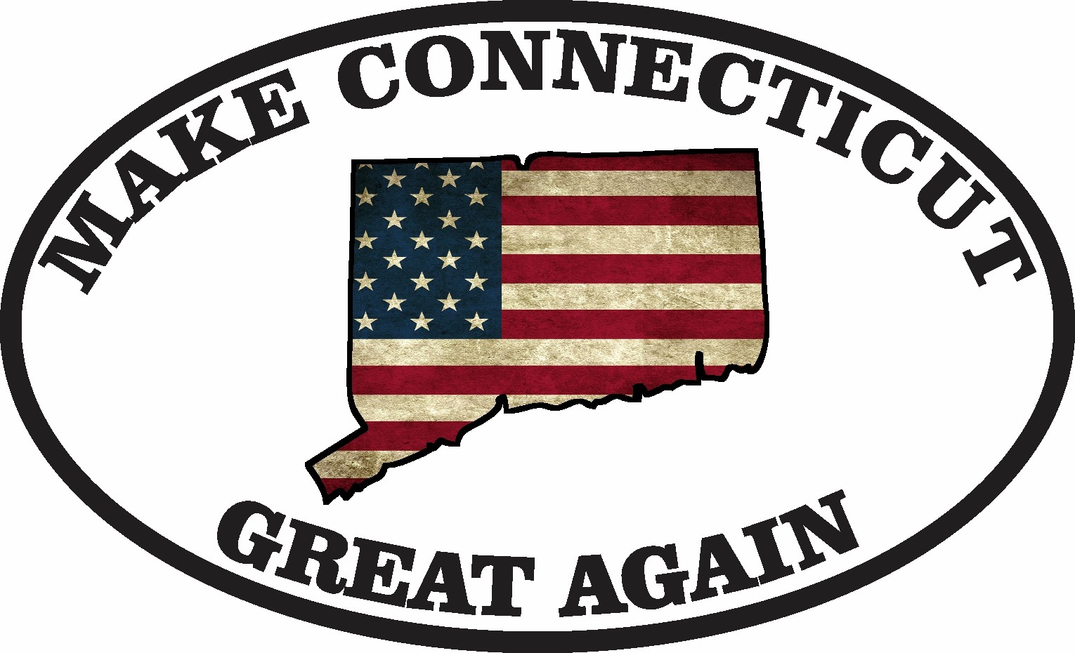 MAKE AMERICA GREAT AGAIN CONNECTICUT MAGA TRUMP FLAG DECAL STICKER POLITICAL