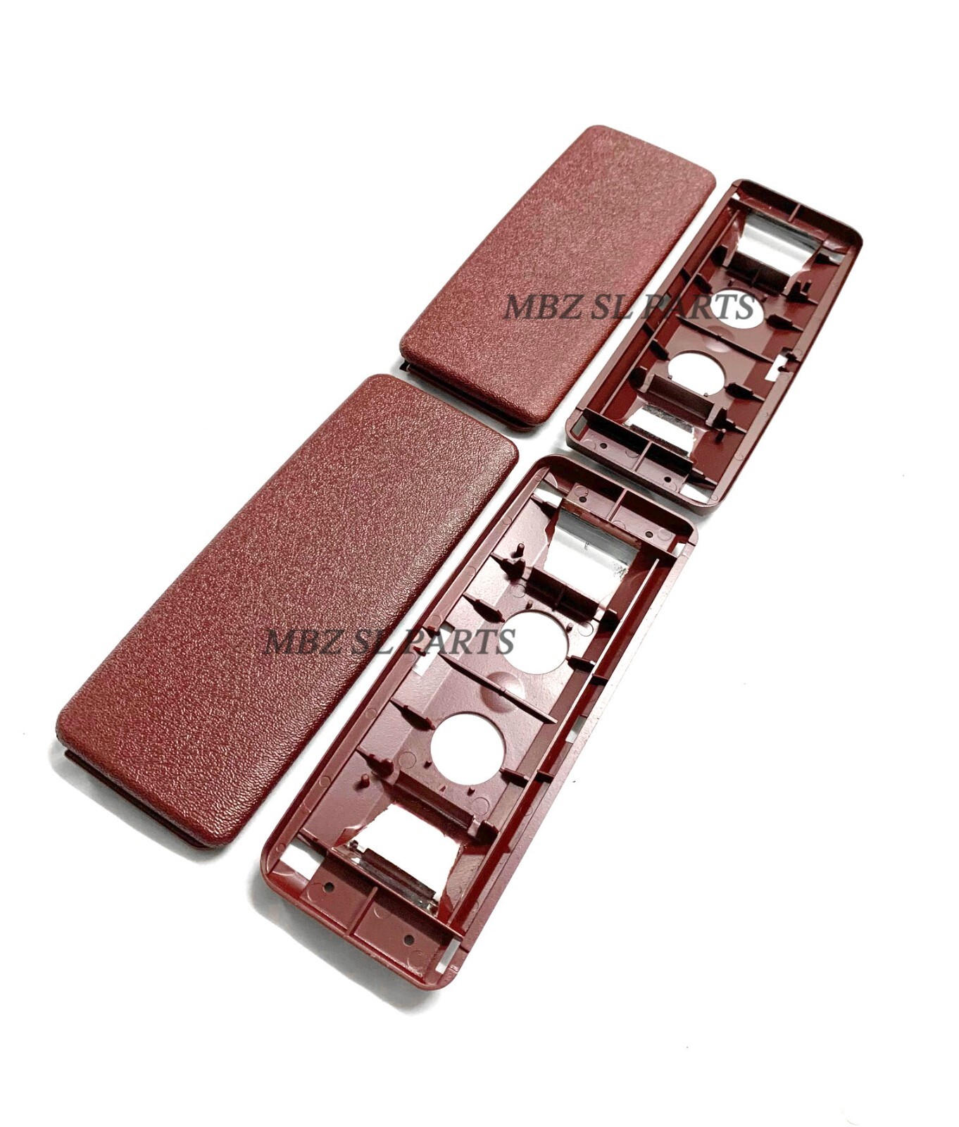 2 R129 SL500 SL320 SL600 500SL 300SL BURGUNDY SUN VISOR MIRROR TRAY VANITY MBZ