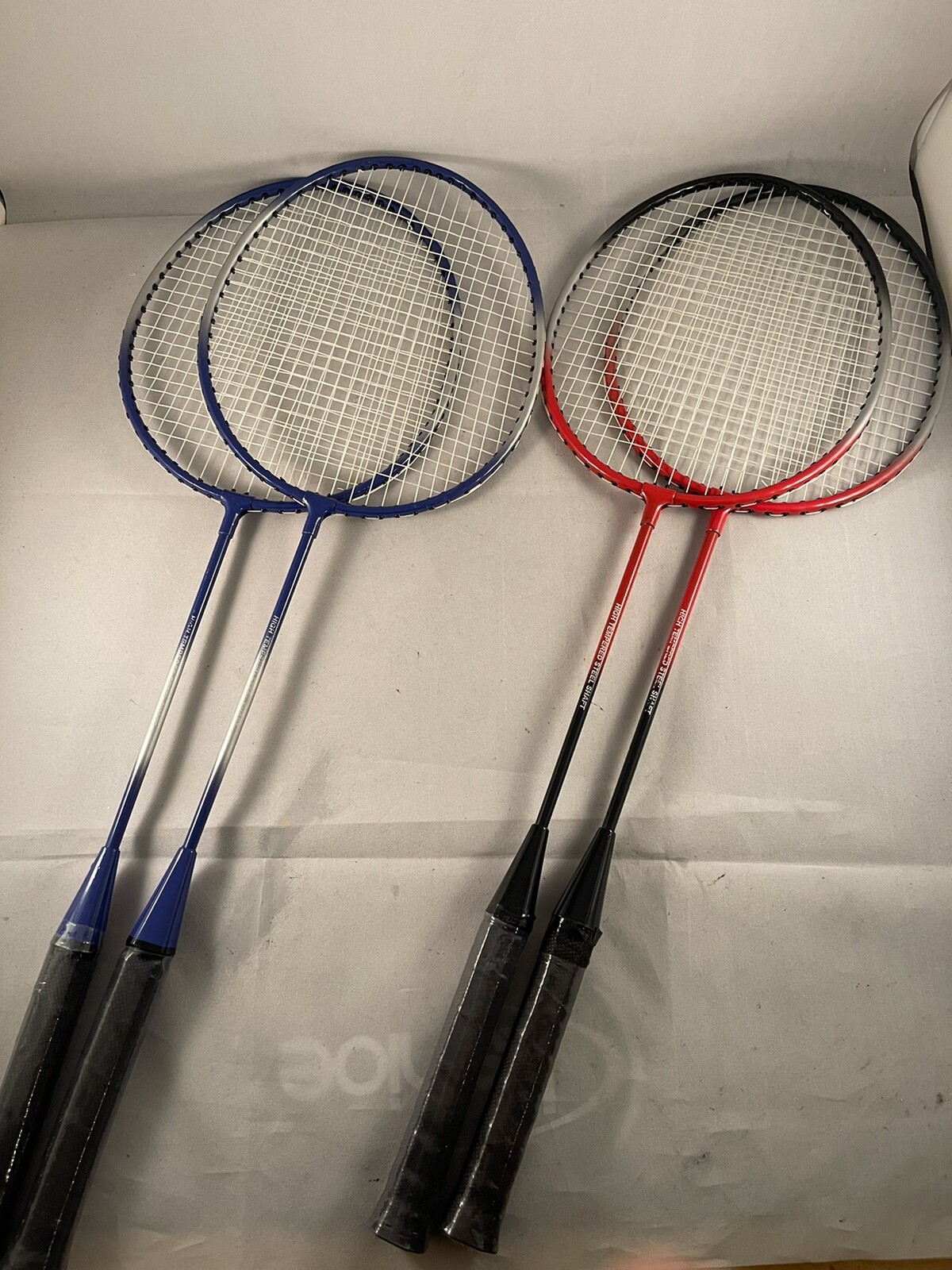 2 Pairs Badminton Racket Racquet High Tempered Steel Shaft NEW