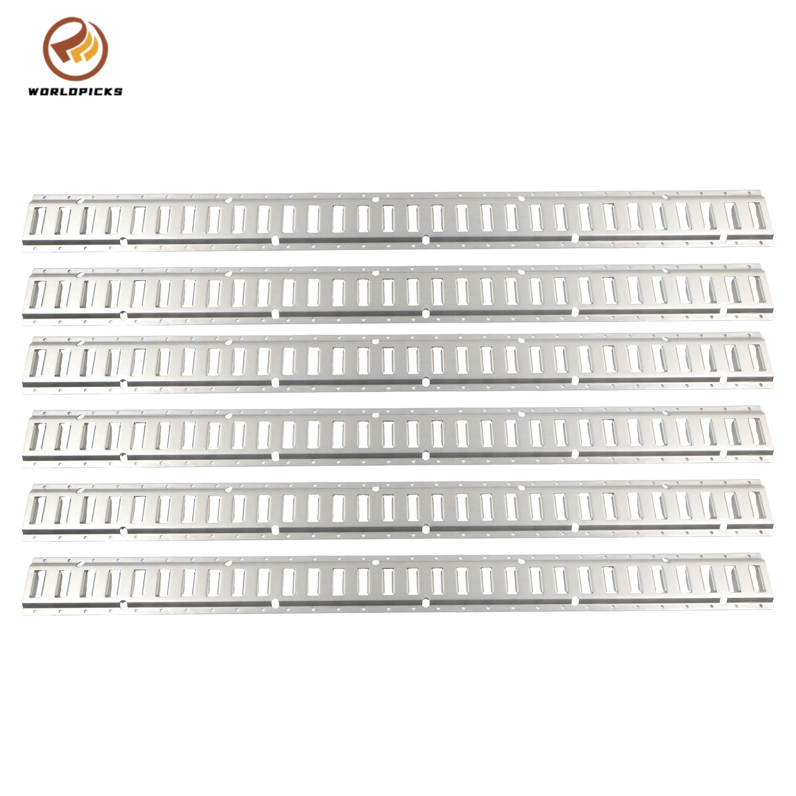 5' E Track Tie Down Rail 6 Pieces, Silver Galvanized, Universal Cargo Rail