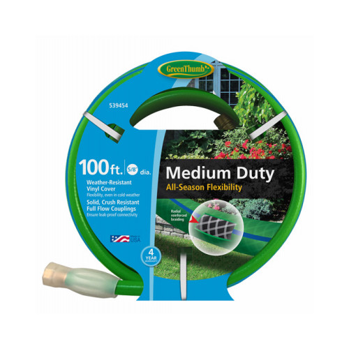Green Thumb GTAW58100 All-Weather Garden Hose, Medium-Duty, 5/8-In. x 100-Ft. -