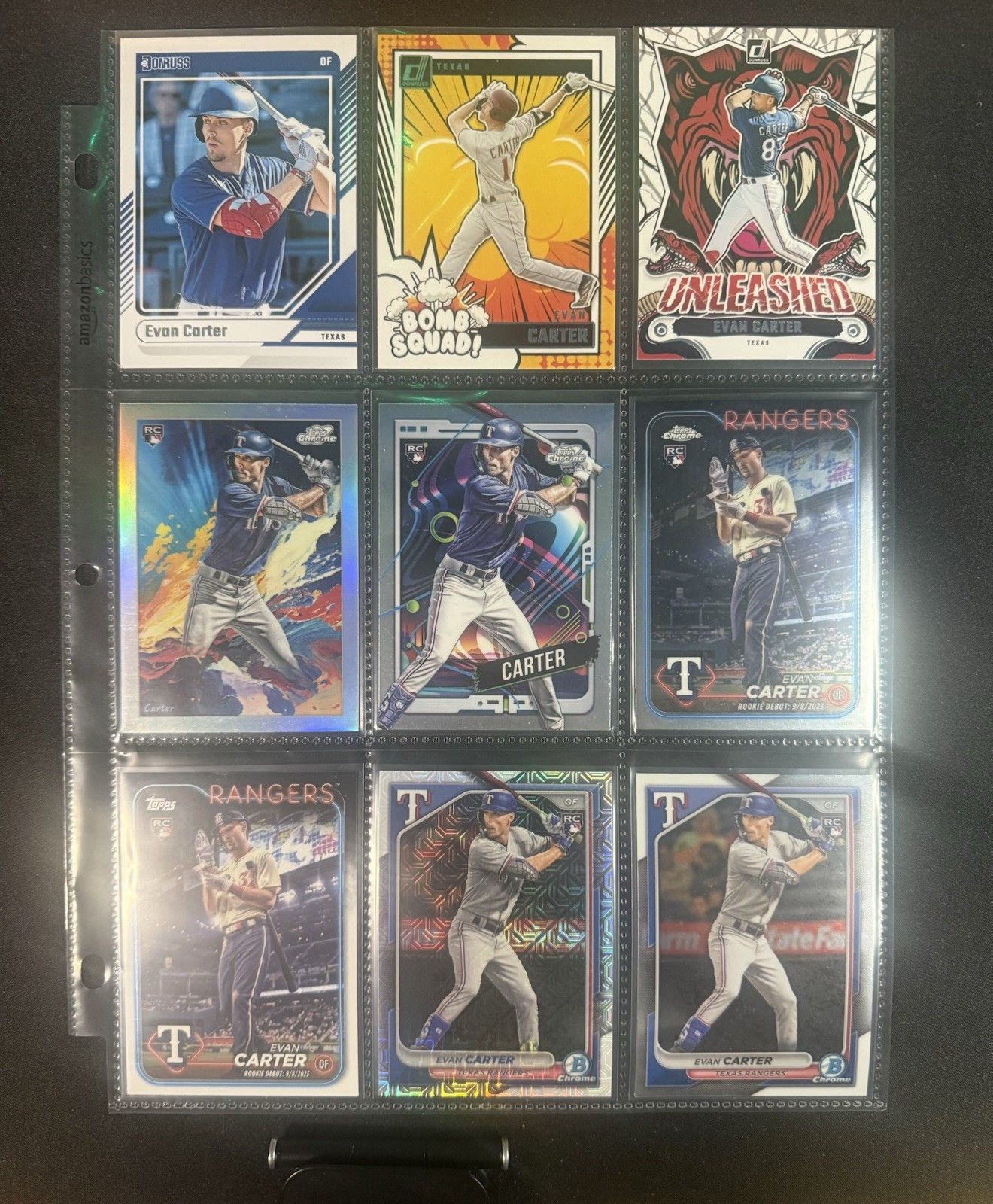 Evan Carter 2024 Topps 38 Card RC Lot Total 56 Cards See Card List