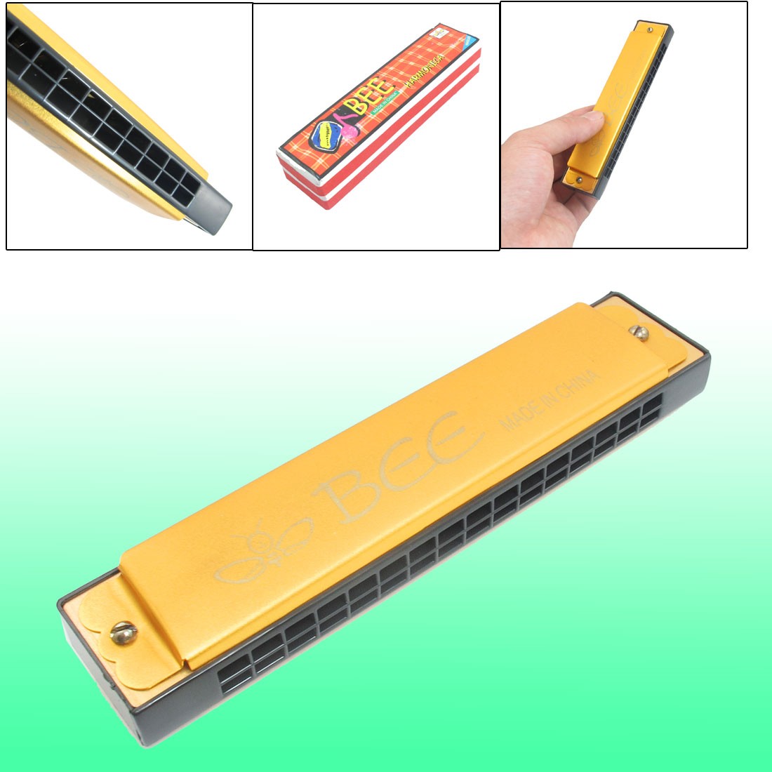 Gold Tone 16 Holes Mouth Organ Musical Harmonica