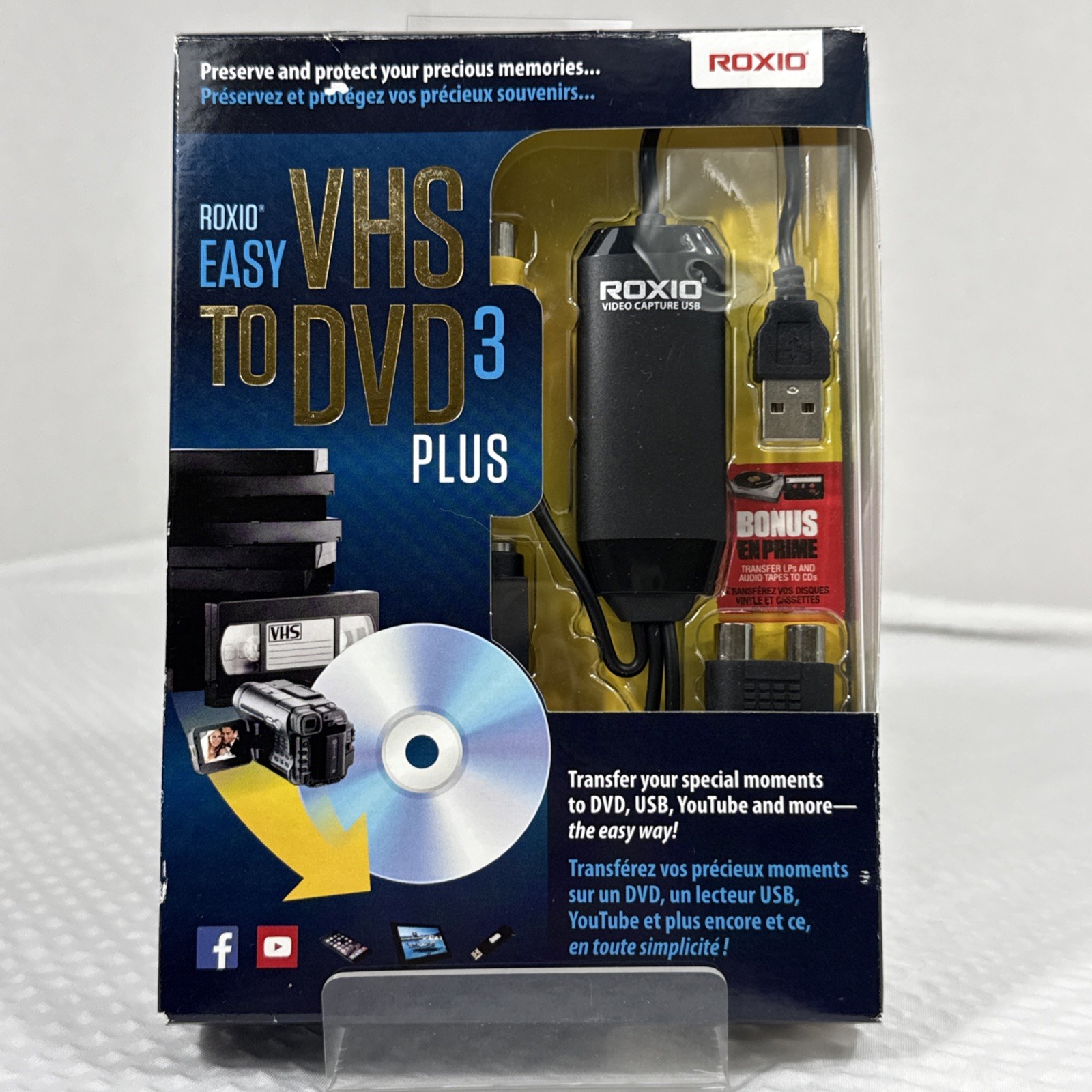 Roxio Easy VHS To DVD 3 Plus Convertor VHS Video Hi8 & Video8 Movies To DVD, USA