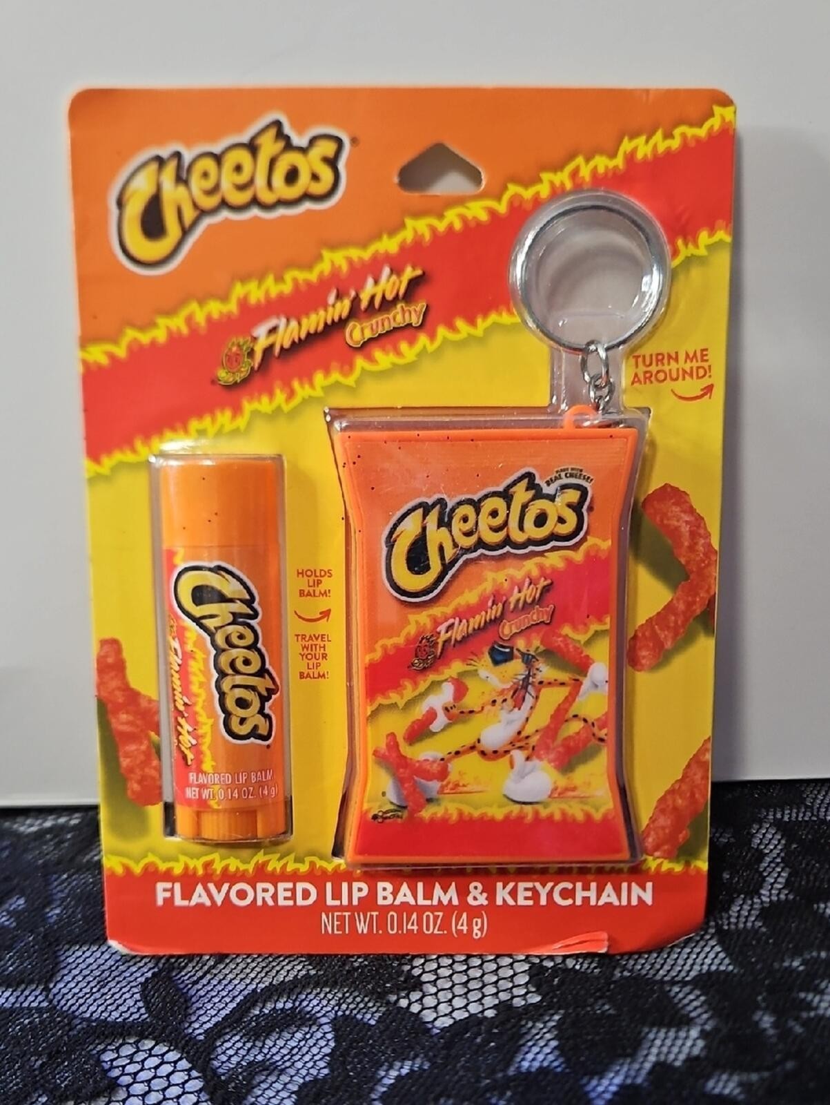 Cheetos Flamin' Hot Lip Balm & Keychain Set - Orange