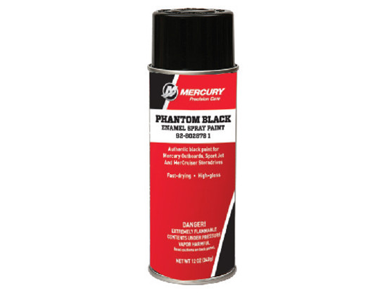 Mercury Quicksilver Phantom Black Gloss Engine Spray Paint Can OEM PN 92-8028781