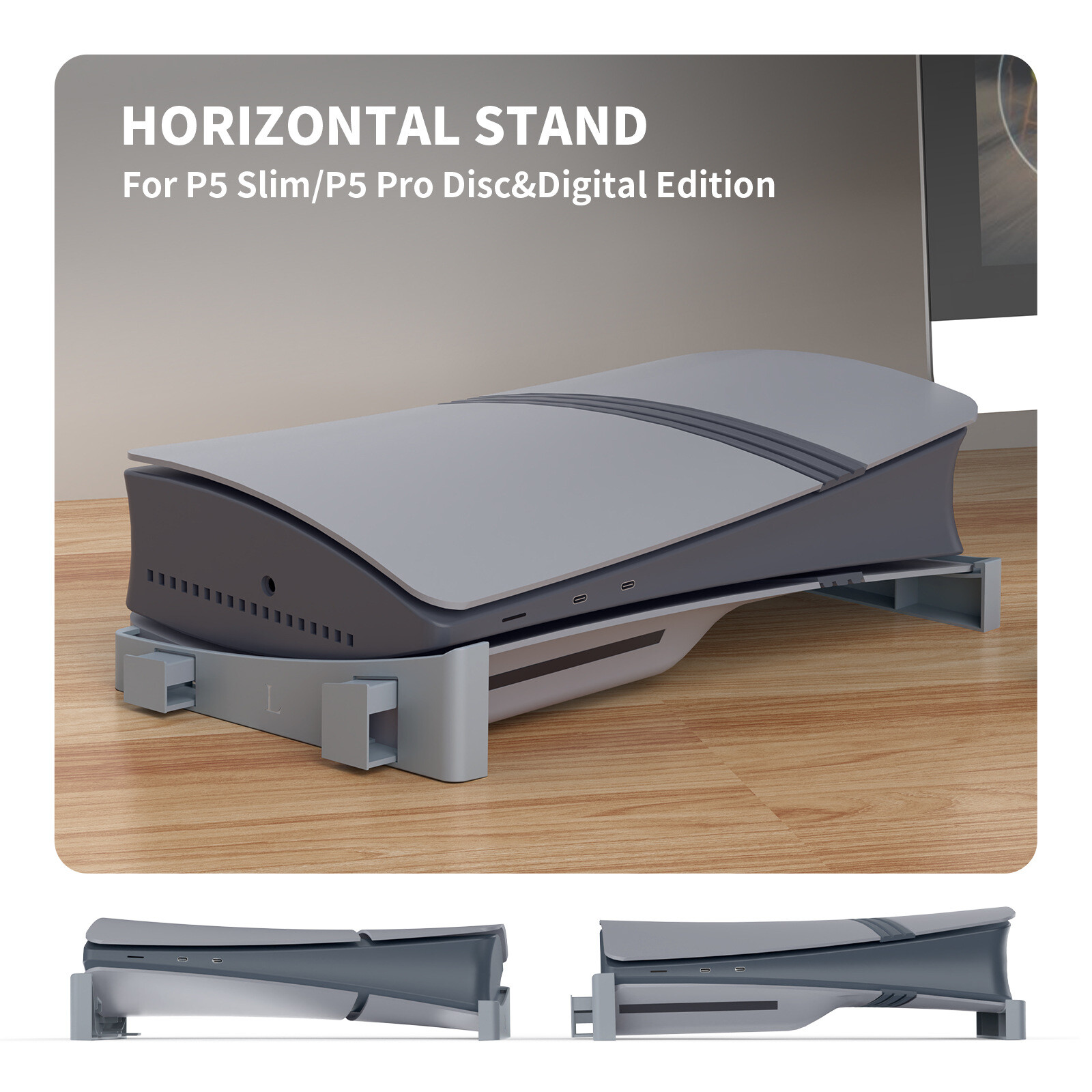 Disc Digital Horizontal Stand Placement Bracket For Sony PS5 Pro/Slim Console US