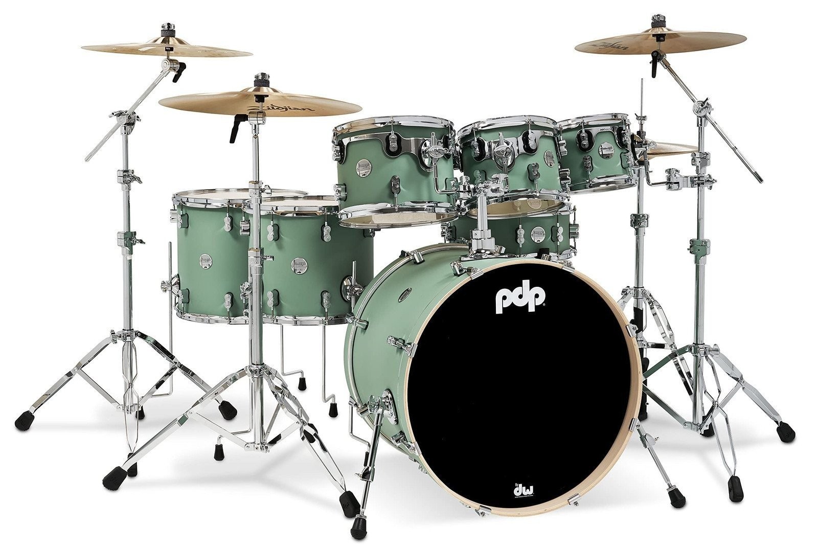 Pacific Drums & Percussion Drum Set PDP Concept Maple 7-Piece, Satin Seafoam...