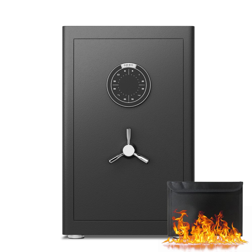 Home Safe Digital Keypad Steel Safe with Fireproof Bag Dual Alarm Silent Mode