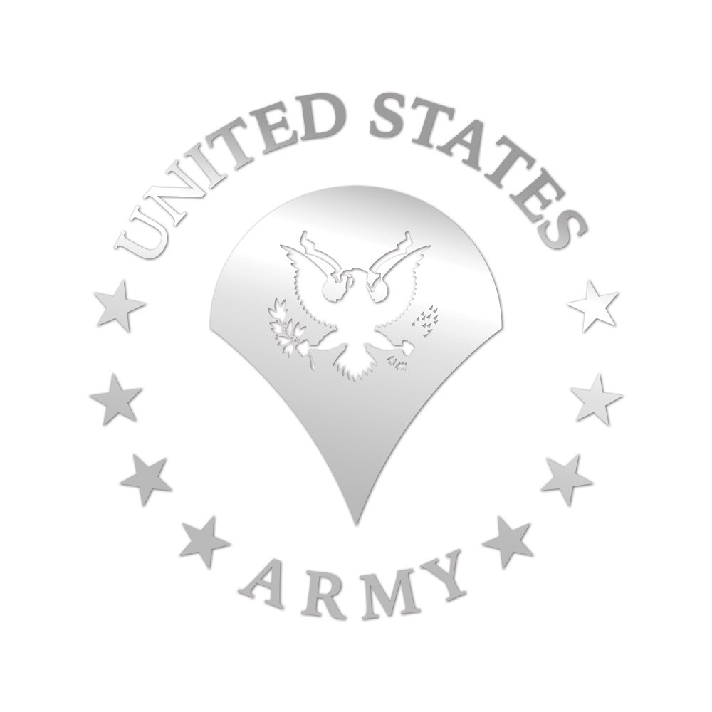 E-4 Specialist Army Rank Sticker Die Cut Chrome Gold Silver Oil Slick