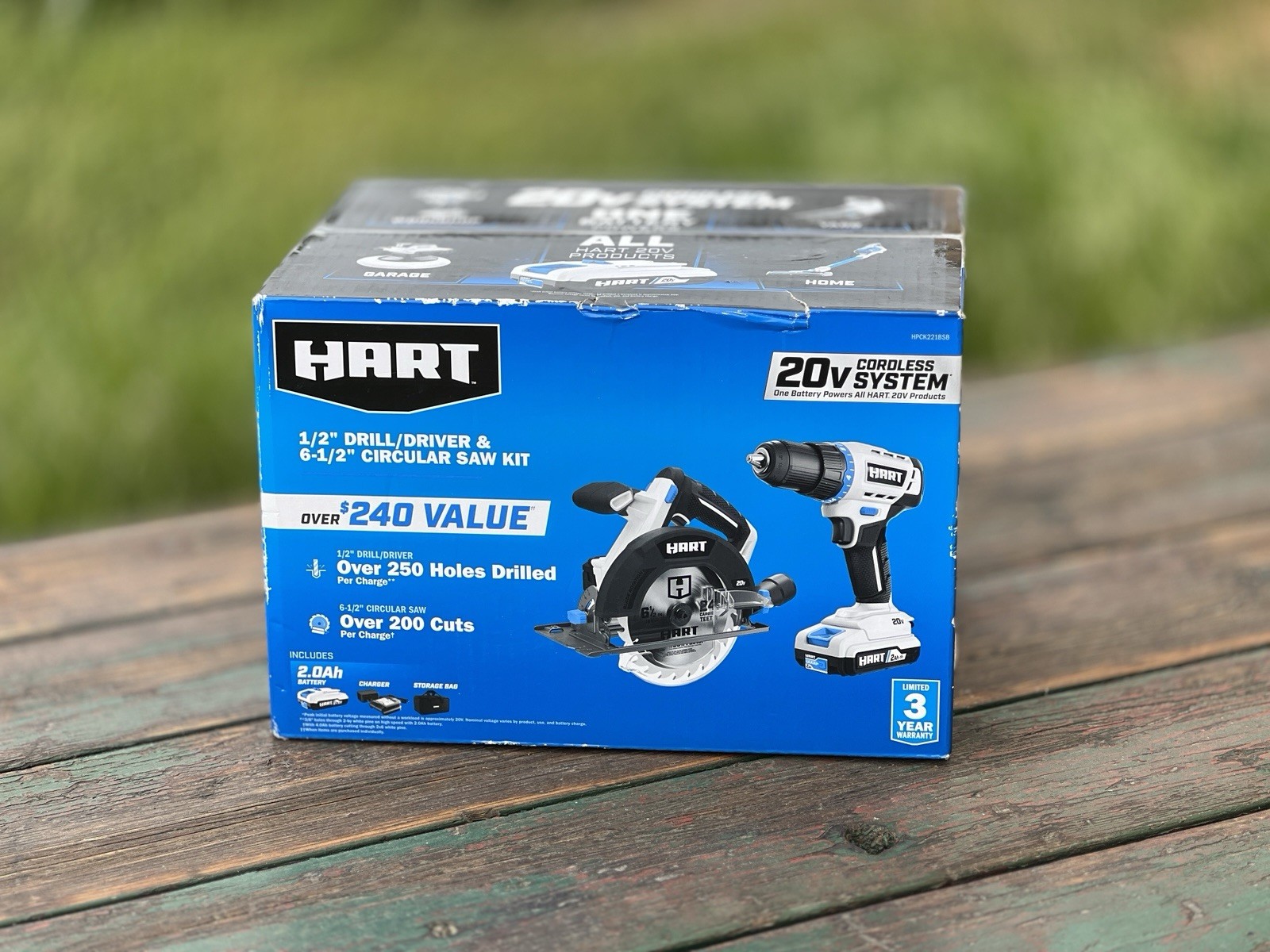 HART 20v Drill & Circular Saw Combo Kit HPCK221BSB 2.0Ah Battery Charger Bag