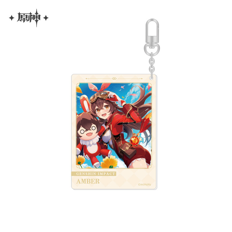 miHoYo Genshin Impact Amber 2023 Happy Birthday Keychain Acrylic Official Goods