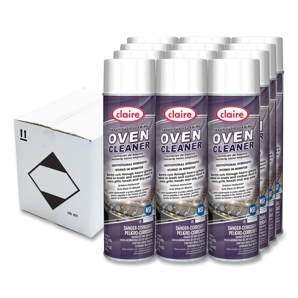 Claire 824 20 oz Aerosol Spray Heavy Duty Foaming Oven Cleaner (12/CT) New