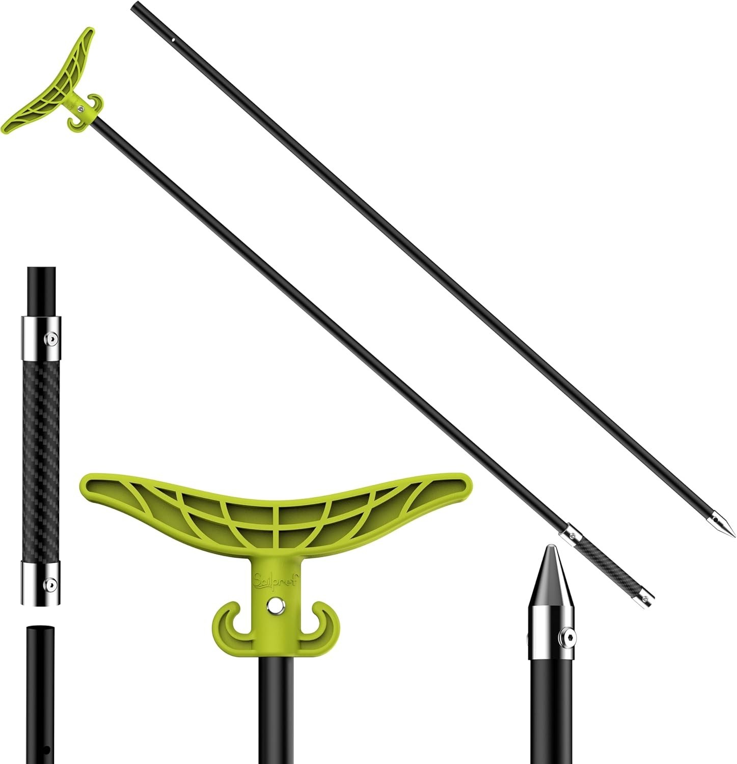 8.63ft/12.3ft Shallow Water Anchor Pole, Fiberglass Push Poles for Boat with