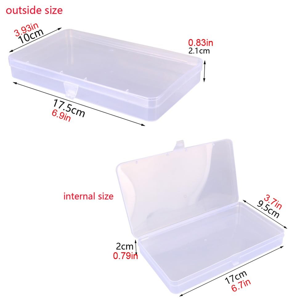 4 Pcs Clear Plastic Storage , Rectangular Containers Case with Lid, for , Jew...