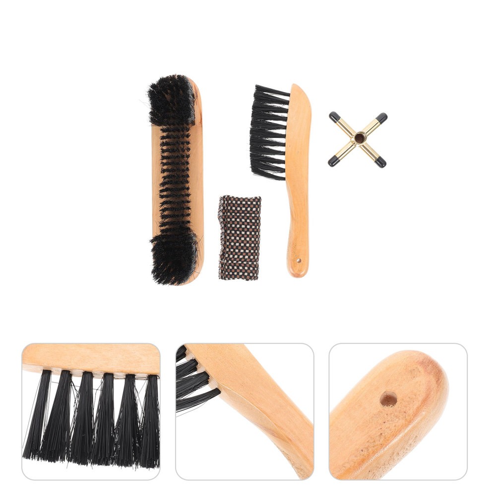 Billiard Table Clean Set Durable PVC Bristle Brush with Cue Holder Metal Rack