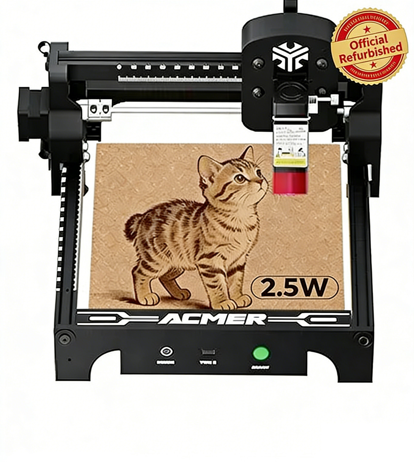 Refurbished 2.5W Mini Laser Engraver, 130×130mm for Wood, Acrylic & Leather DIY