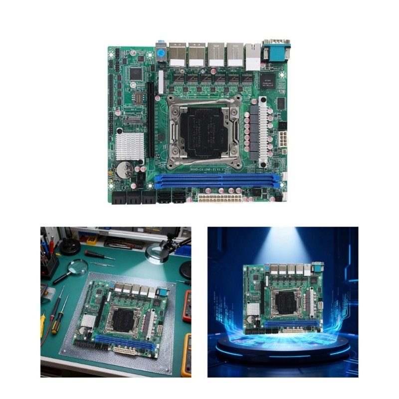 Two DDR4 Industrial Board 10 SATAs RAIDs Support 6x2.5GbE Servers Routers Build