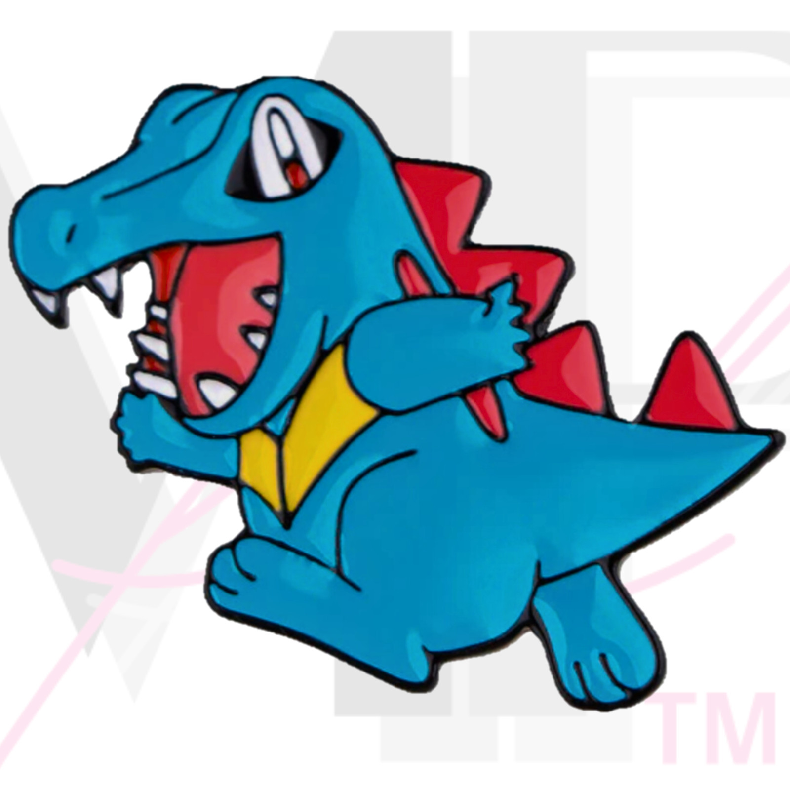 Pokemon Soft Enamel Pin Collectible Black Rubber Clutch CROCODILIAN TOTODILE