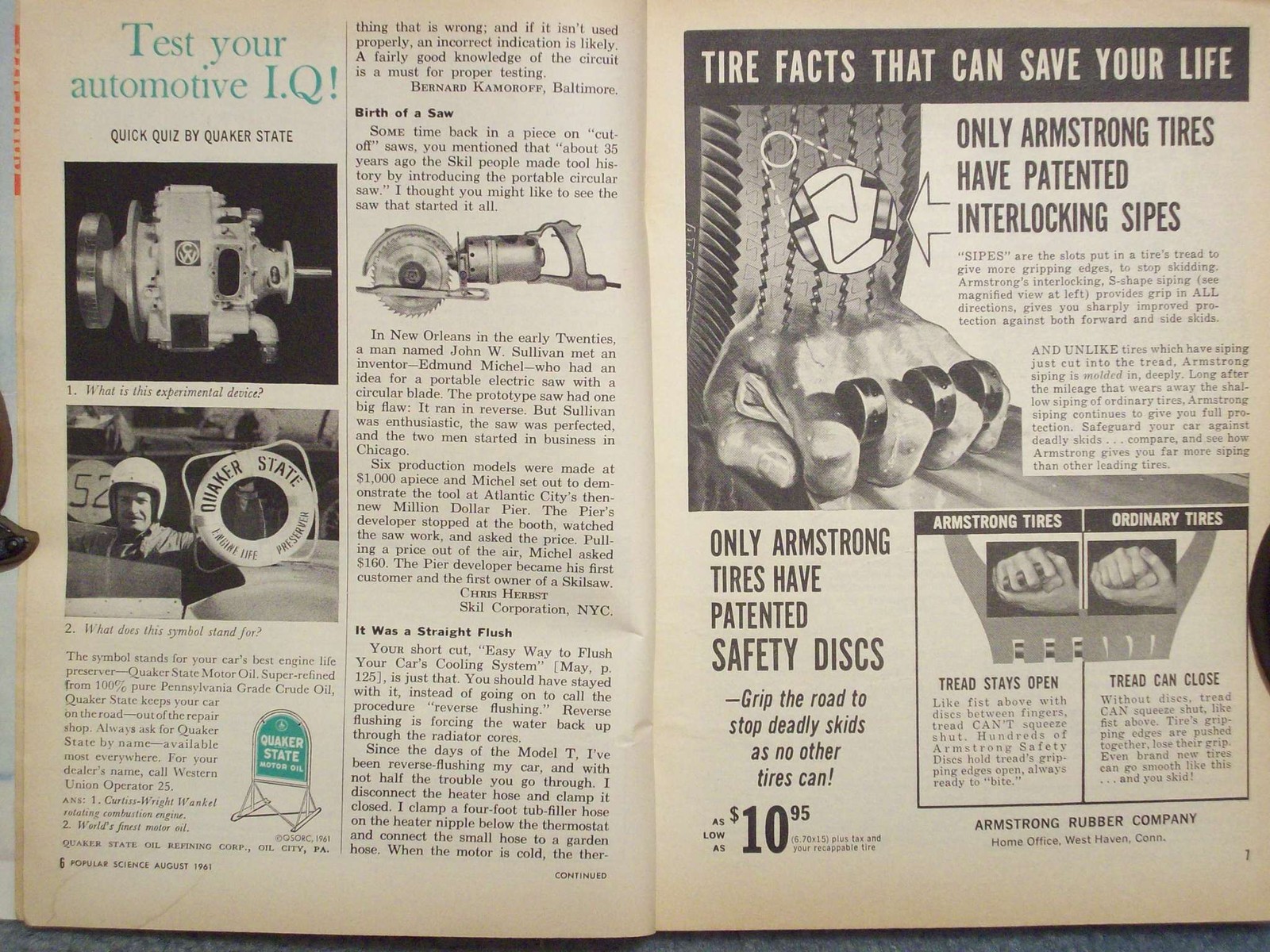 1961 POPULAR SCIENCE AUGUST VOL 179 NO 2 SECRET SERVICE GAS FLAME LIFTS HOT AIR