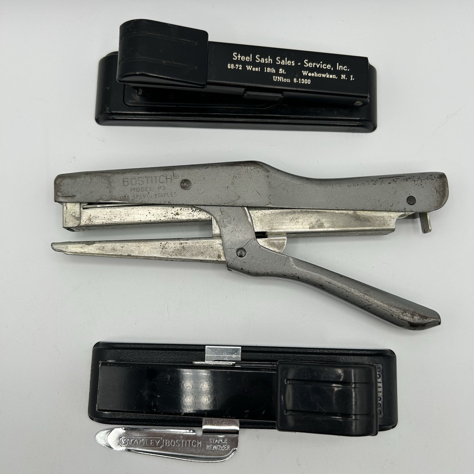 Lot Of 3 Vtg Bostitch Staplers (2) B8, & (1) P3, Working Condition Made In USA