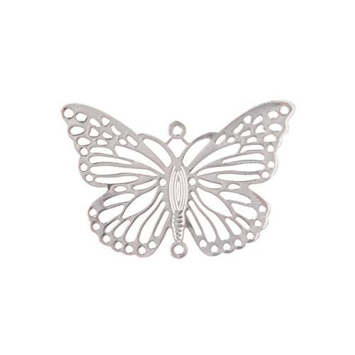 10pcs Silver Hanging Suncatcher DIY Metal Parts Hand-Crafts Pendant Butterfly