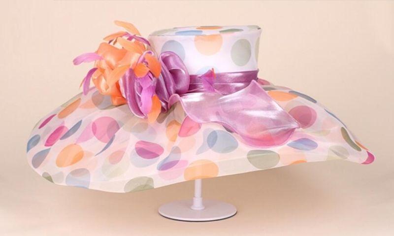 New Women's Kentucky Derby Church Wedding Noble Dress hat organza feather hat