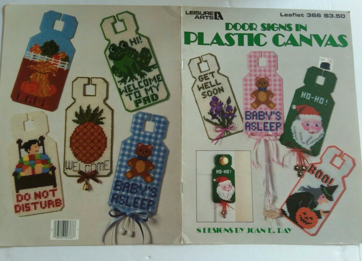 Door Signs Baby Santa Welcome In PLASTIC CANVAS Pattern Leaflet/Booklet