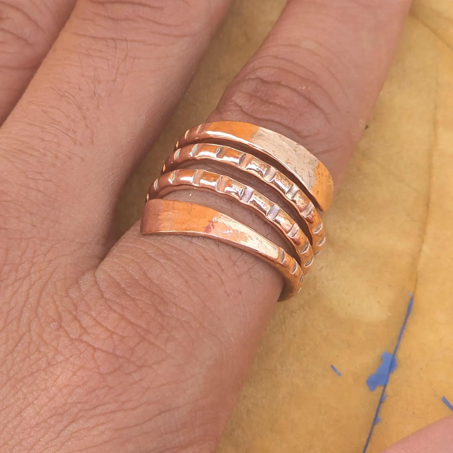 Solid Copper Minimalist Healing Ring Handmade Unisex Thumb Ring, Splint