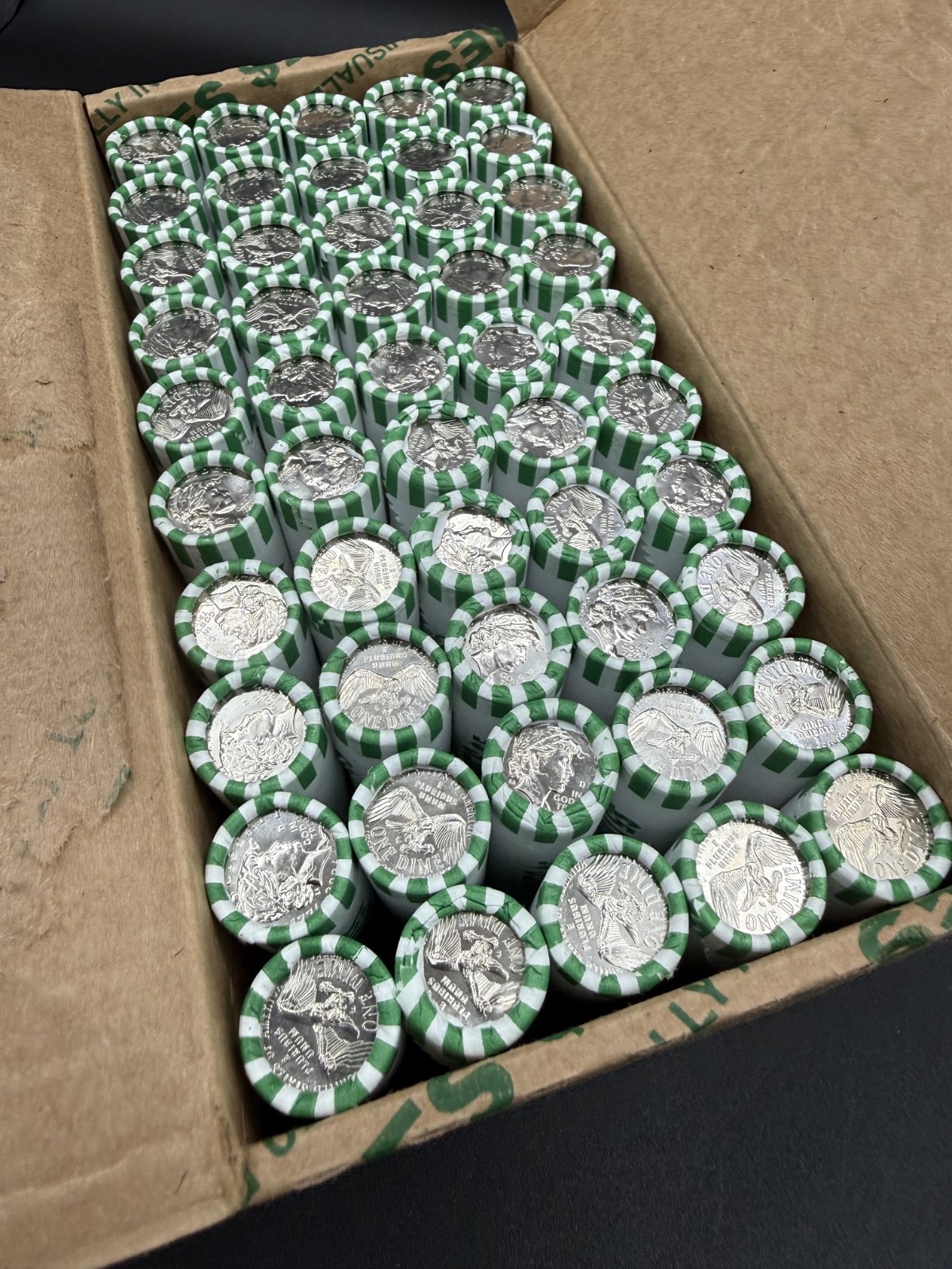 🇺🇸 2026 D - Emerging Liberty Semiq dimes 🇺🇸, $250 bank Box of 50 obw rolls.