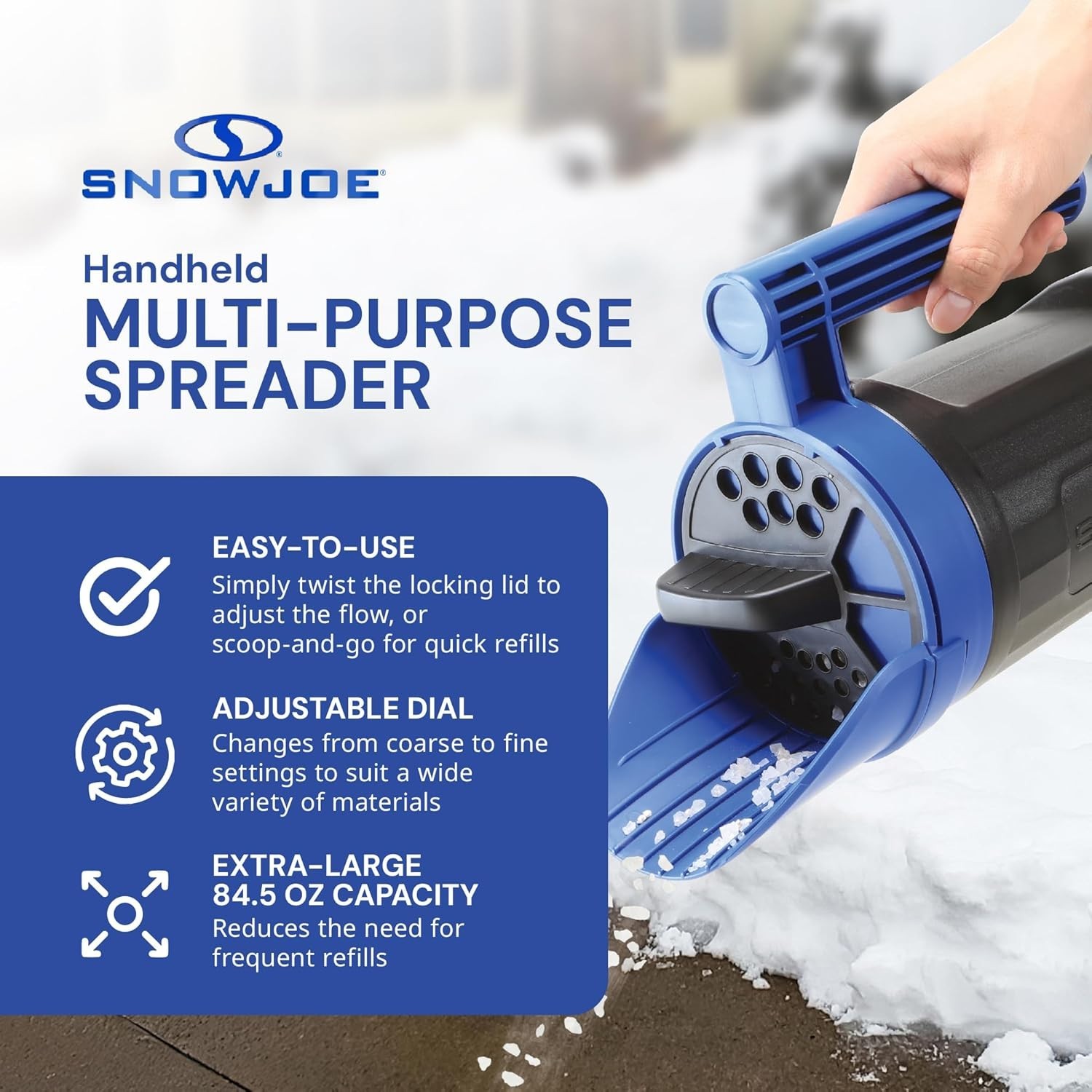Lightweight Multi-Purpose Spreader with Adjustable Dial for Precision Use