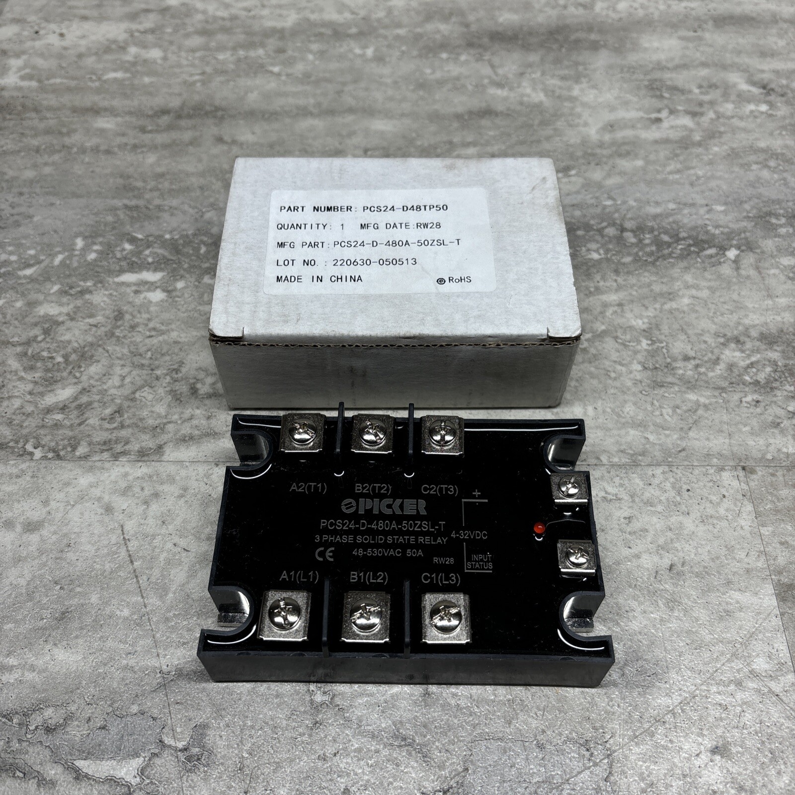 Picker PCS24-D-480A-50ZSL-T 3 Phase Solid State Relay, Panel Mount, New