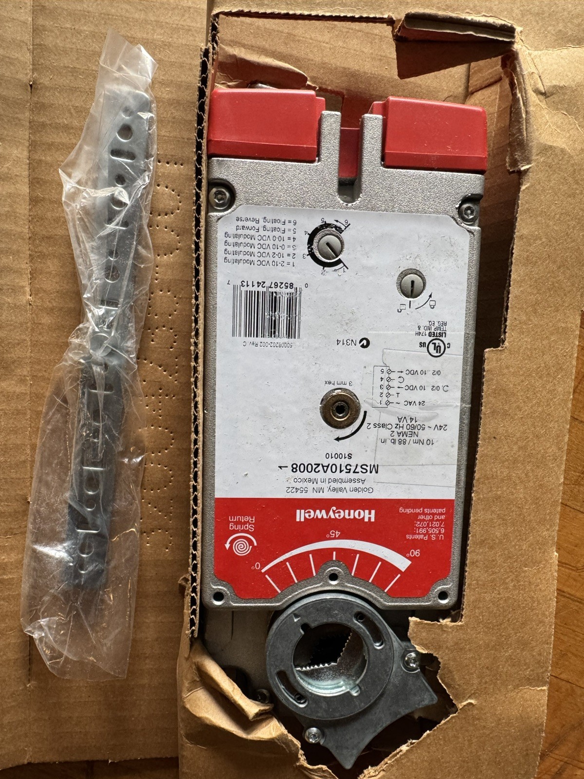 Honeywell Direct Coupled Actuator 88LB Spring Return Floating Modulating 24 Vac
