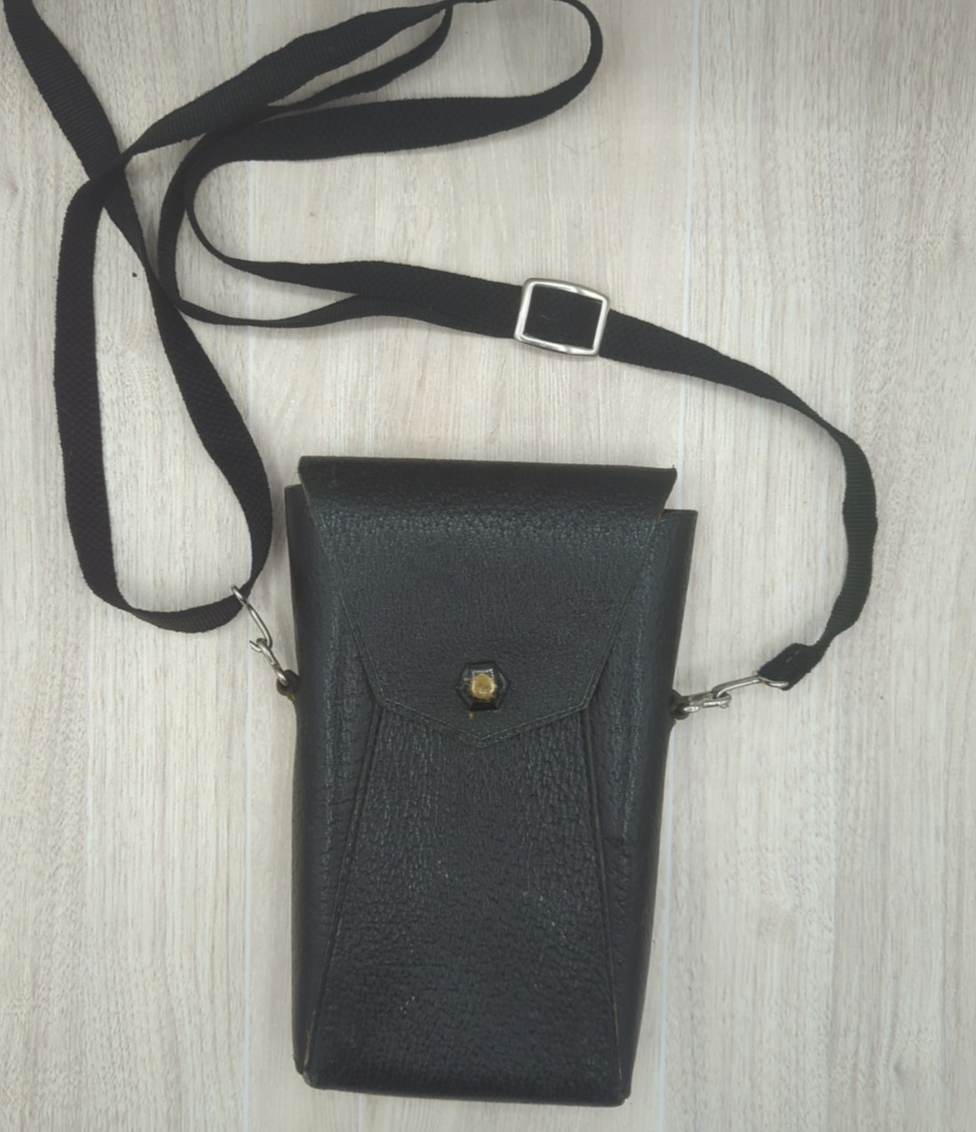 Antique Kodak Camera Bag Black Leather 7" Long