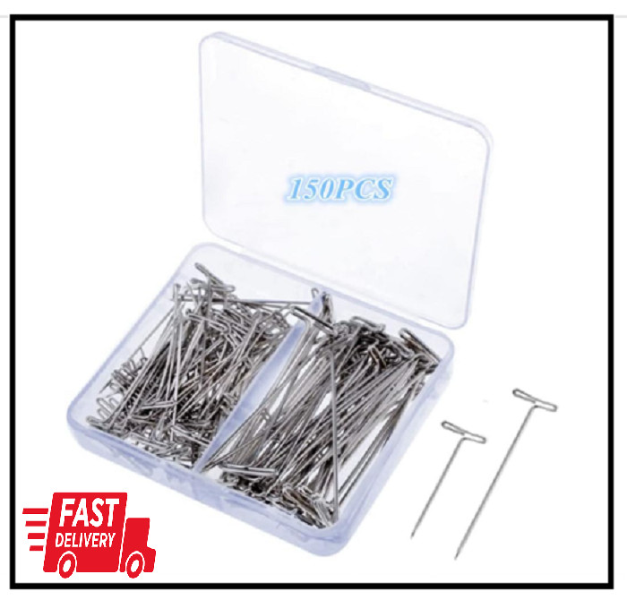 150 pcs T-pins for Blocking Knitting, Modelling,Wig Making and Crafts, Stainl...