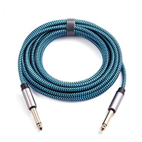 6.35mm Guitar Cable 15 Ft 1/4 Inch Male to Male Audio w/ Zinc Alloy Housing