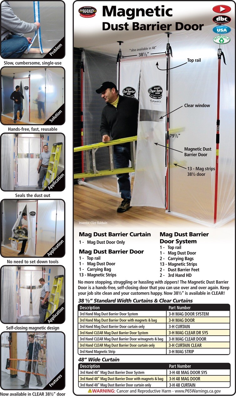 FastCap 3rd Hand 38-1/2" Magentic Dust Barrier Door