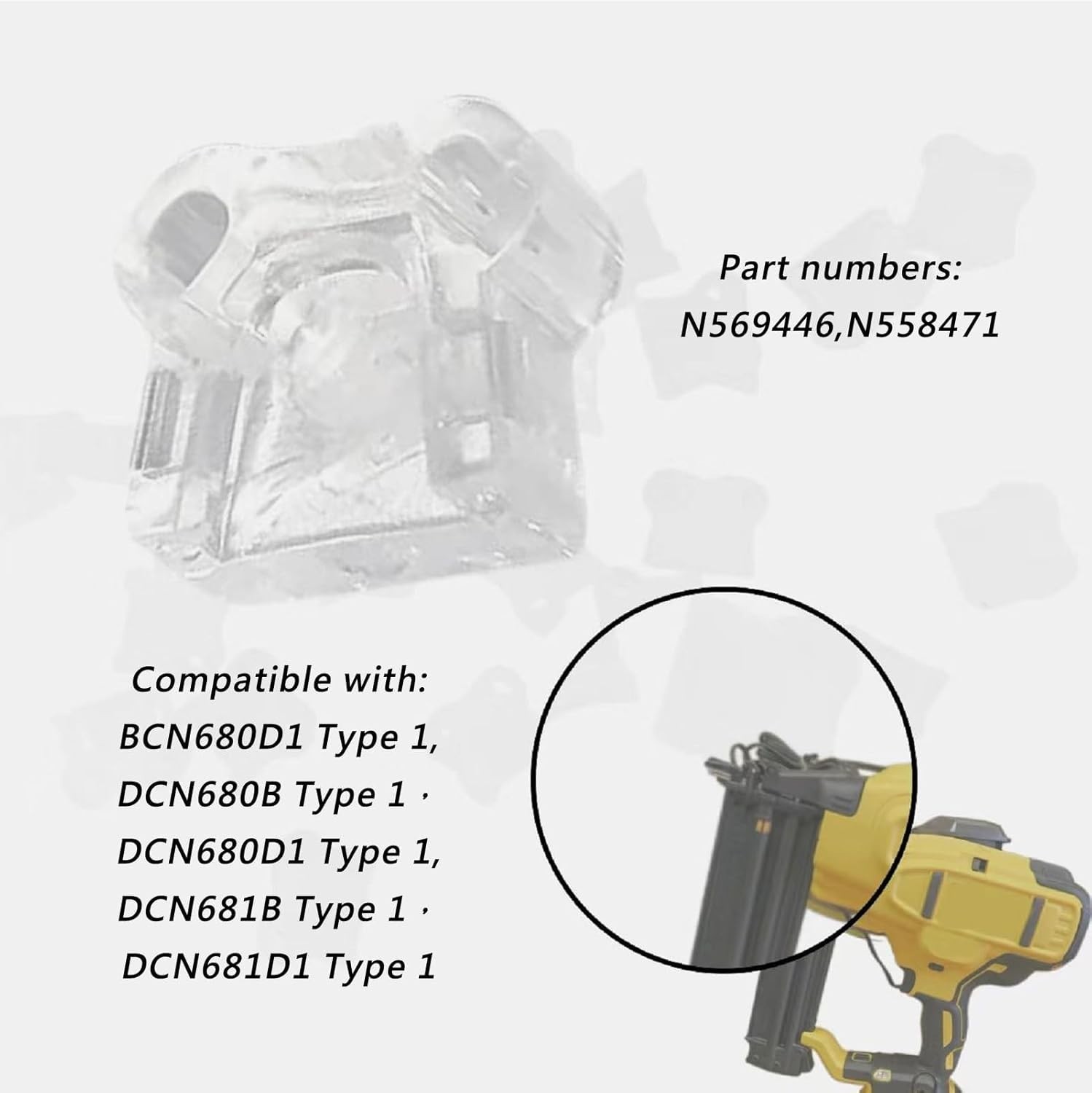 High-Quality Transparent Nailer Tips, 6 Pcs - Essential Tools for Every Workshop