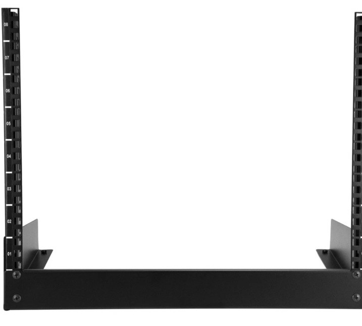StarTech 8U Desktop PC Rack - 2-Post Open Frame Rack - 19in Open Frame IT Rack
