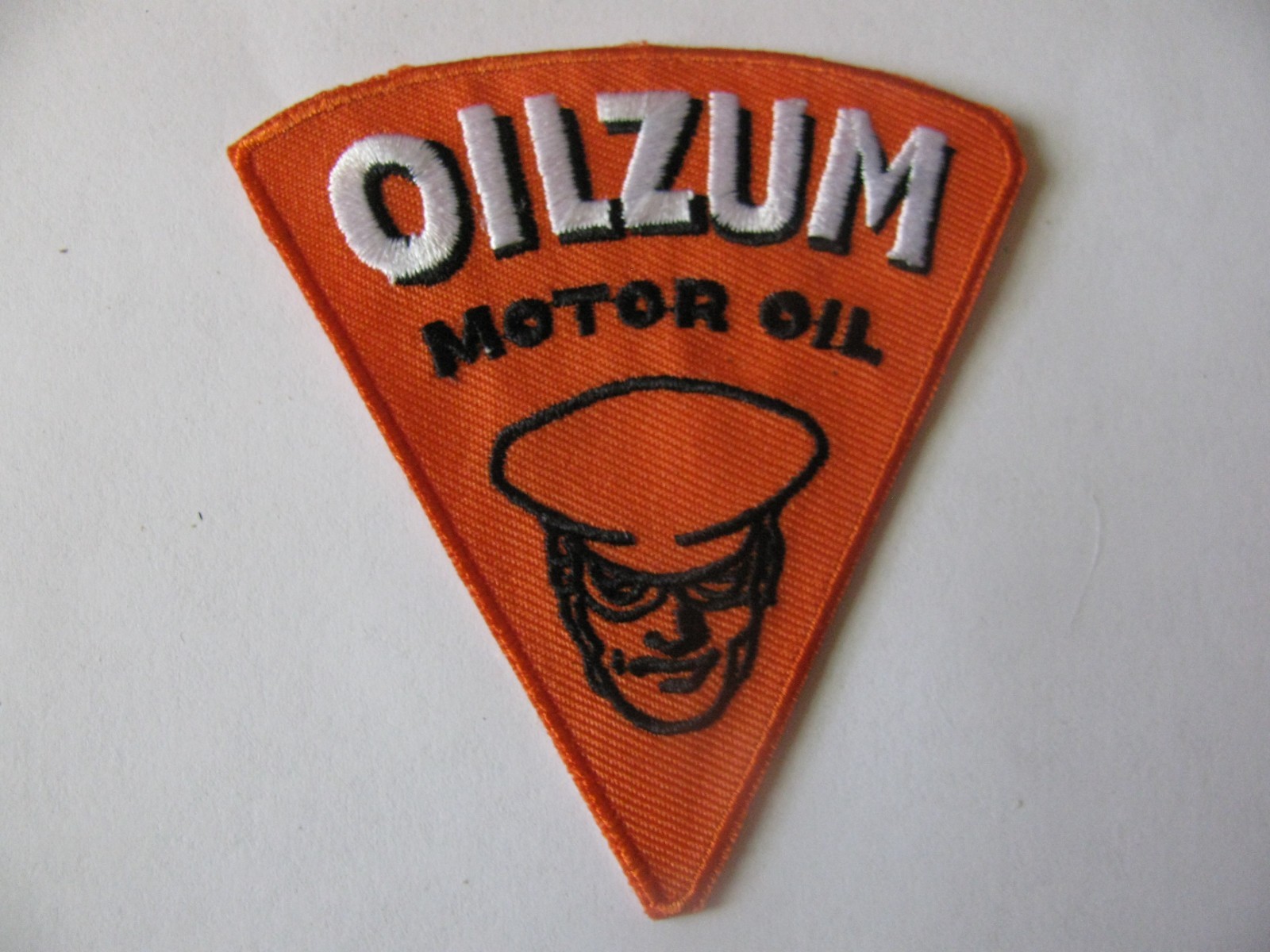 VINTAGE  OILZUM  ORANGE OIL GAS GASOLINE PATCH EMBROIDERED NOS NEW STK FREE SHIP