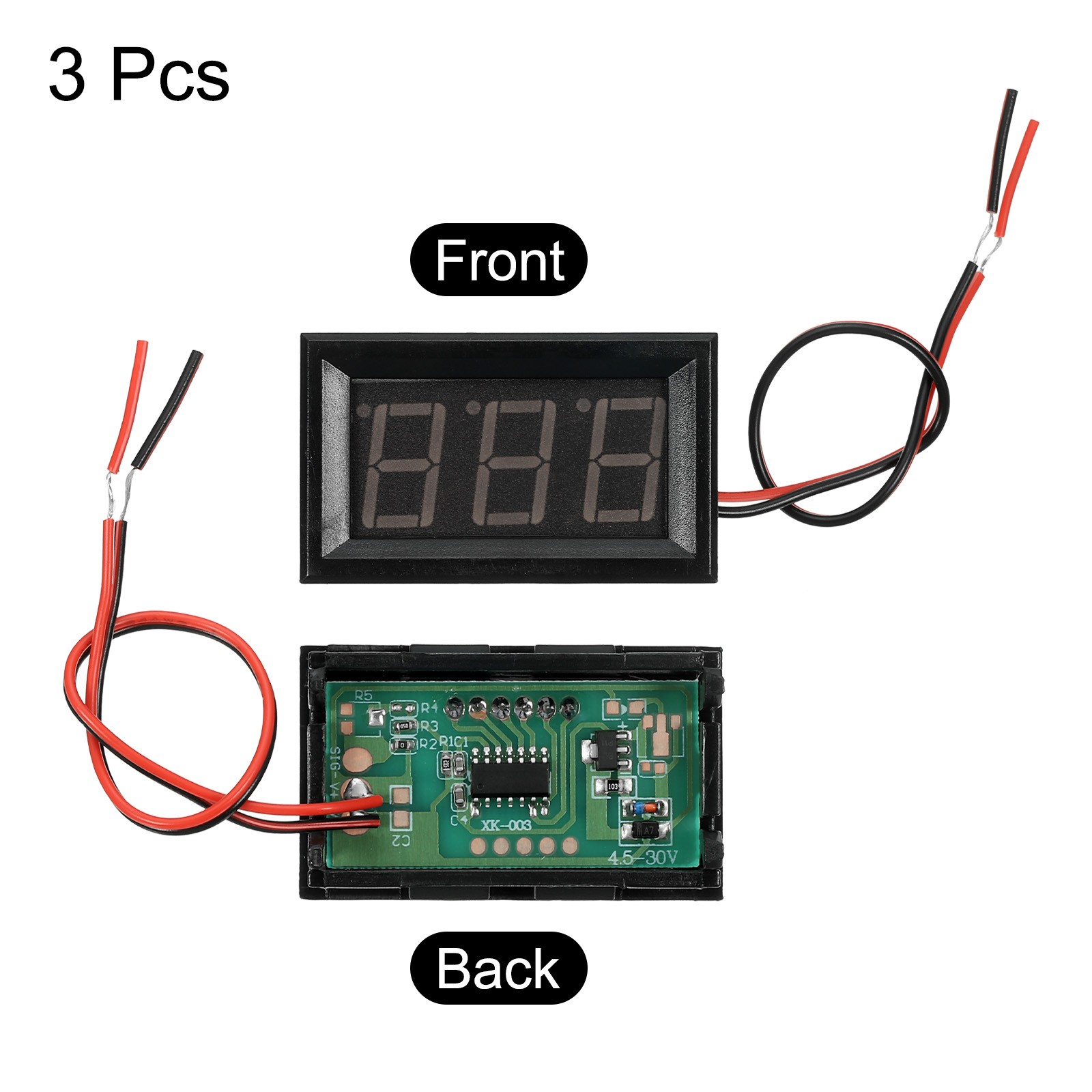 DC4.5V-30V 2-Wire 0.56-Inch Display LED Voltmeter for Electronics