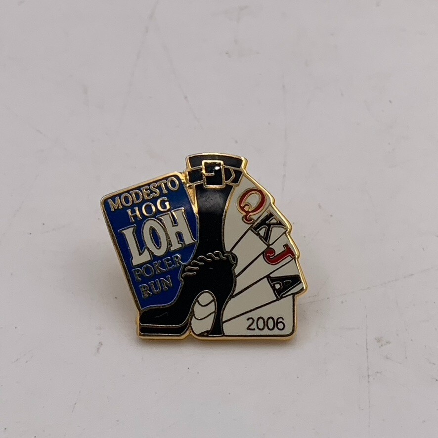 VTG Modesto CA HOG LOH Poker Run 2006 Harley Motorcycle Riders Button Pin