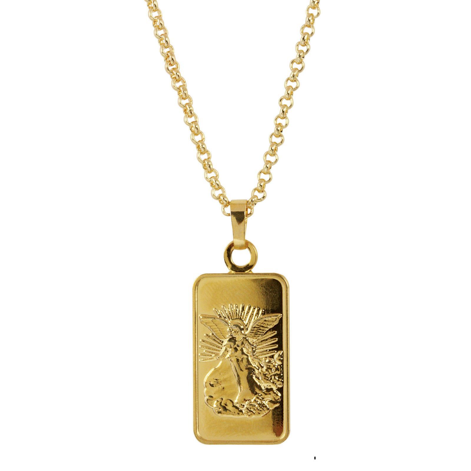 NEW American Coin Treasures Angel Ingot Coin Pendant Layered in 24 KT Gold 13874