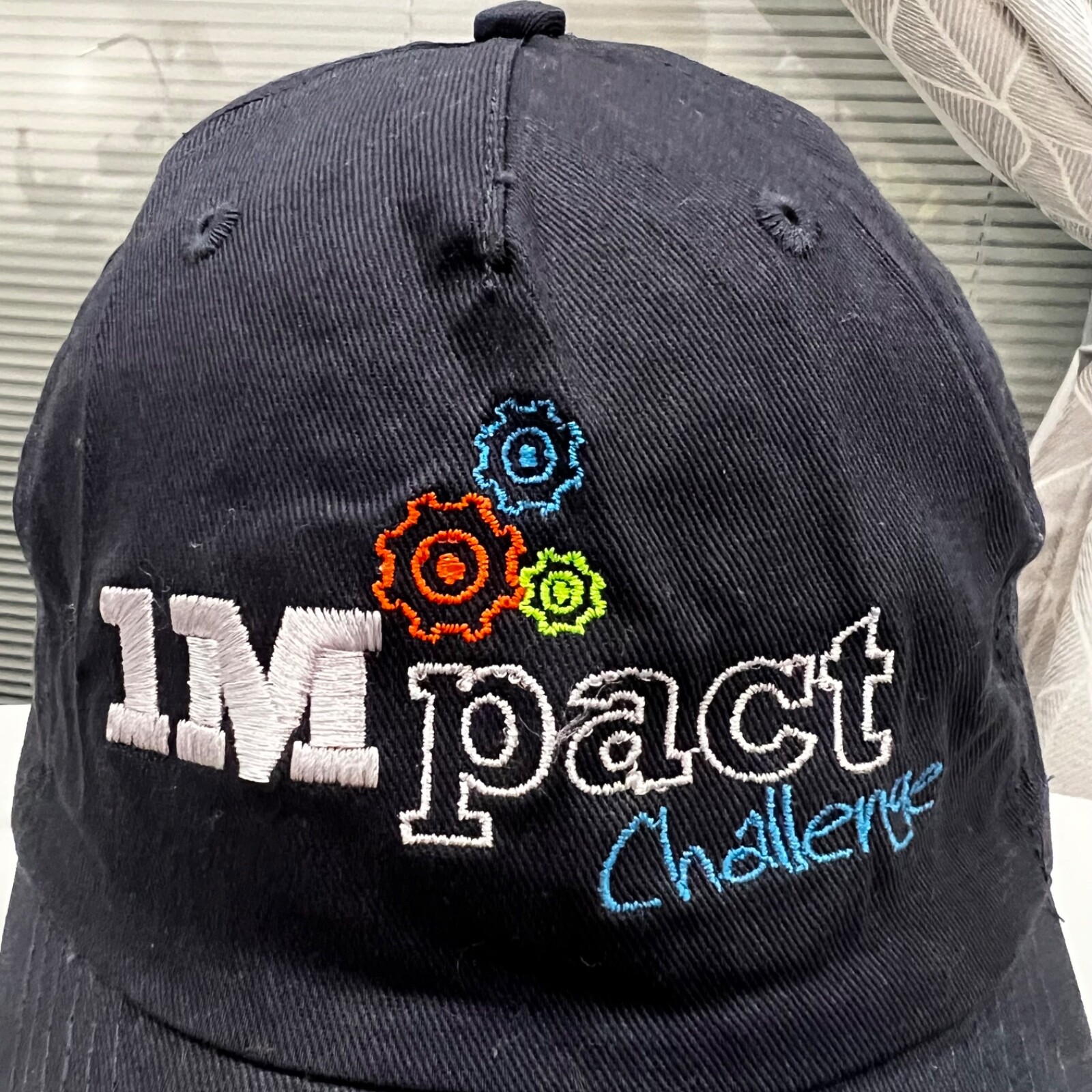Impact Challenge Navy Hat Cap Hook Loop Hit wear Multi-color. EUC